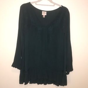 Teal Blouse with Embroidered Detail